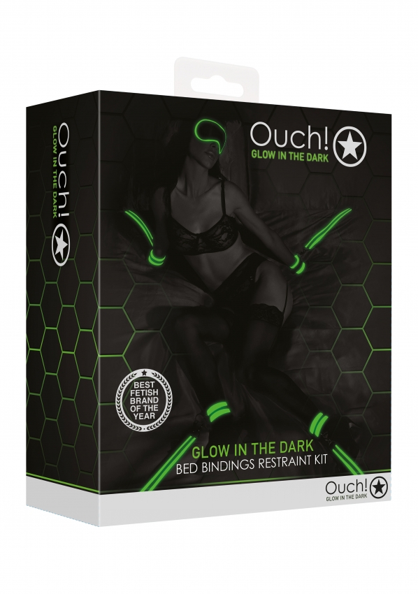 OUCH! GLOW IN THE DARK BED BINDING RESTRAINT SET