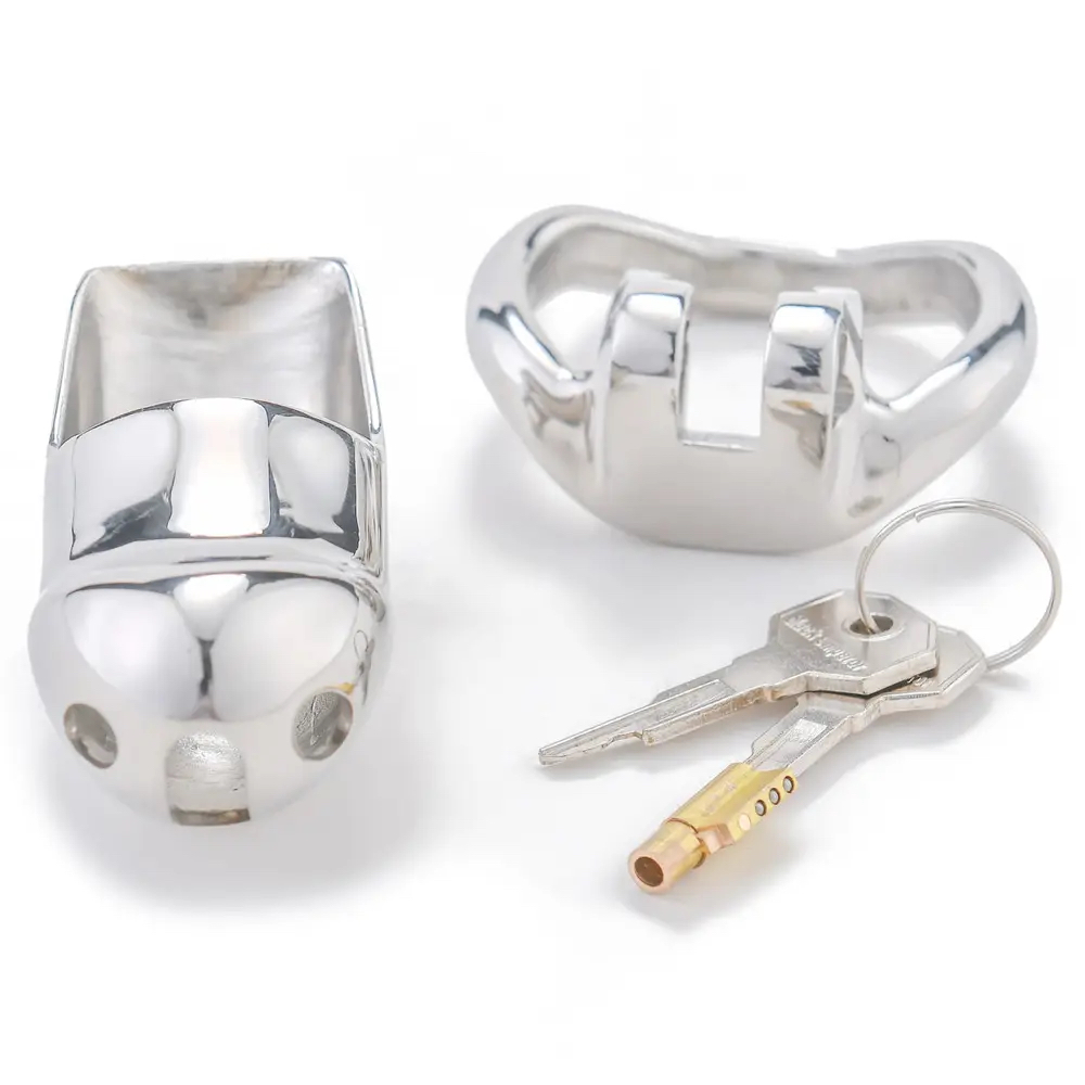 GAYT*GEAR STAINLESS CHASTITY CAGE W/ HIDDEN LOCK (LARGE)