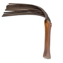 GAYT*GEAR LEATHER WHIP WITH WOODEN HANDLE