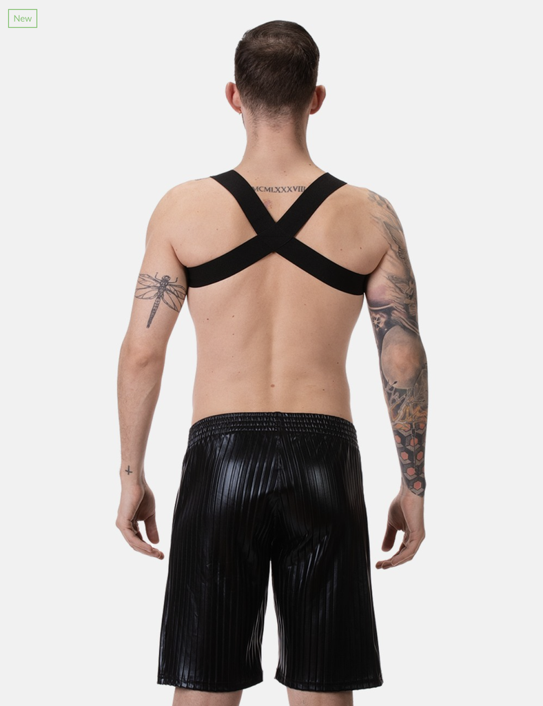 BARCODE BERLIN PLEATED LEATHER SHORT RUB