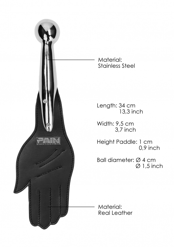 PAIN SADDLE LEATHER HAND PADDLE METAL BALL HANDLE