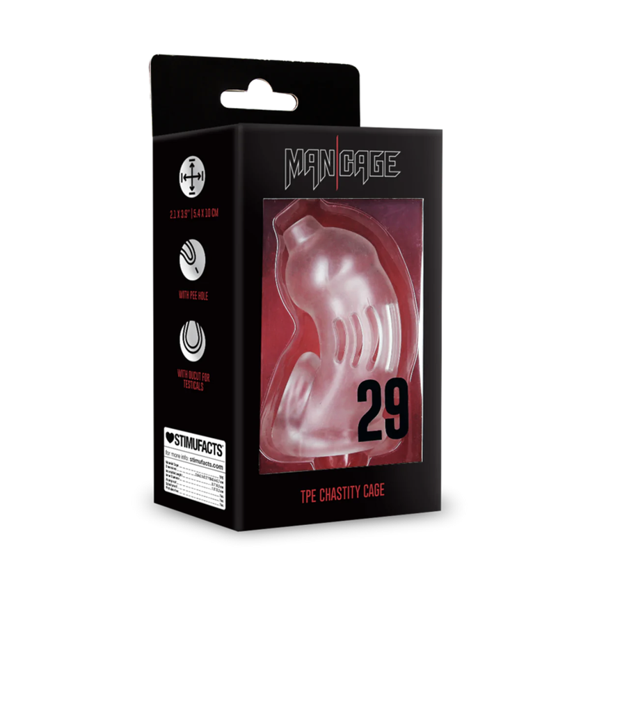 MANCAGE CHASTITY TPE CAGE TRANSPARENT