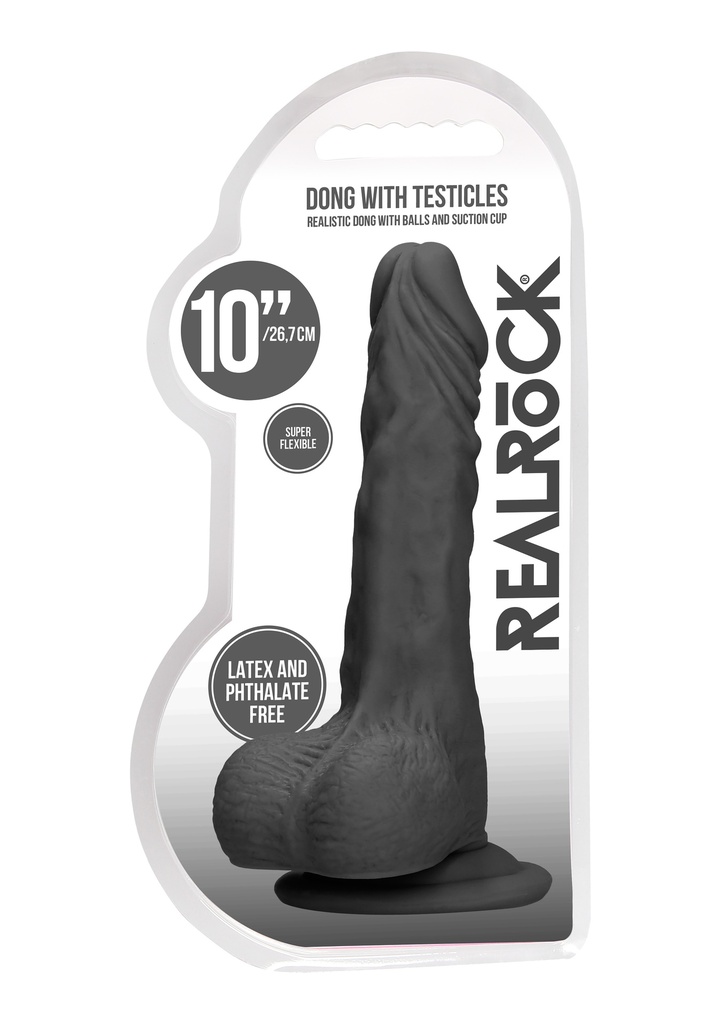 REAL ROCK DILDO W/ BALLS 10" (20cm)