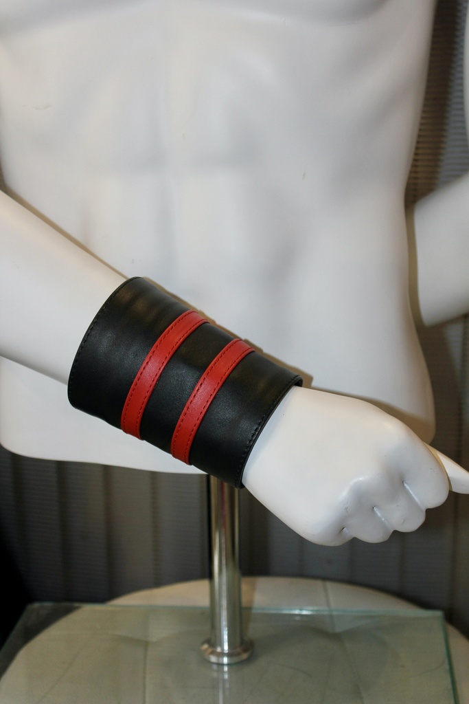 GAYT*GEAR LEATHER GAUNTLET DOUBLE STRIPE