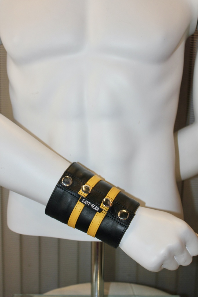 GAYT*GEAR LEATHER GAUNTLET DOUBLE STRIPE
