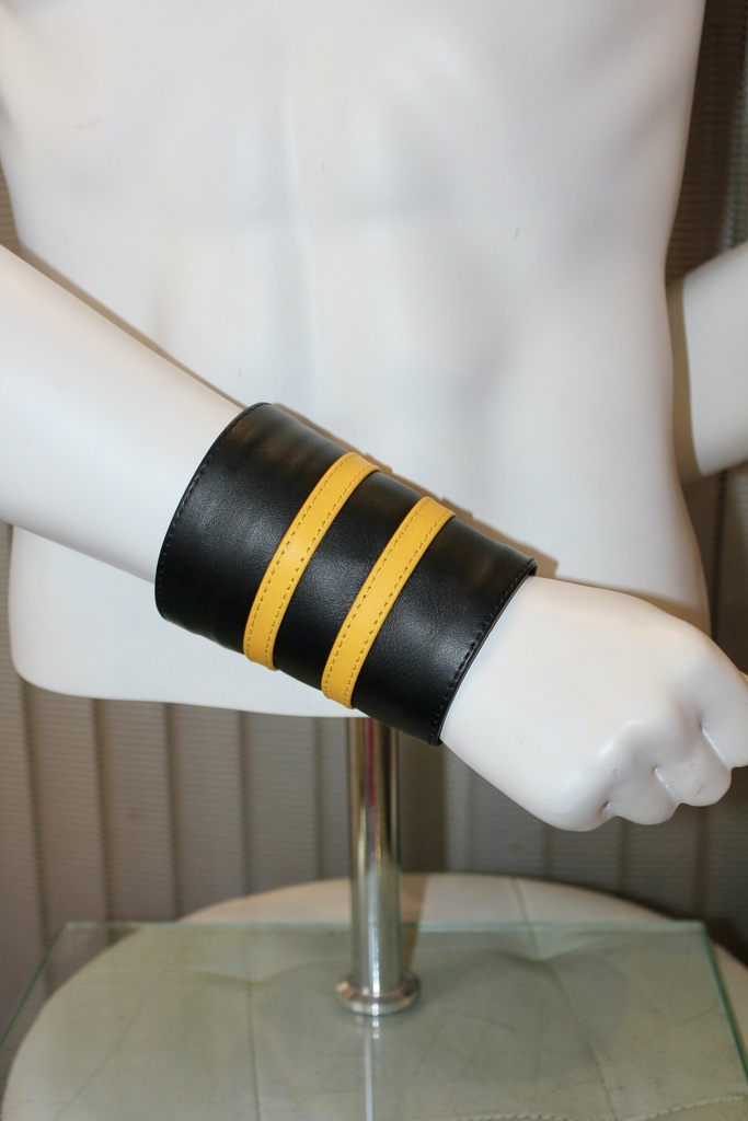 GAYT*GEAR LEATHER GAUNTLET DOUBLE STRIPE