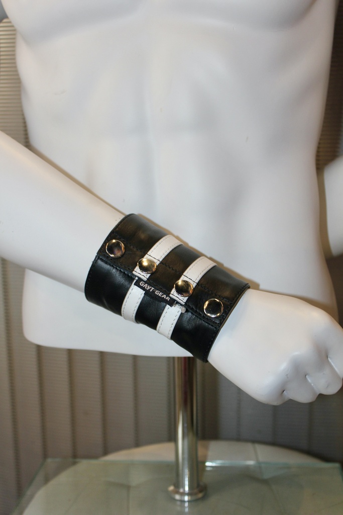 GAYT*GEAR LEATHER GAUNTLET DOUBLE STRIPE