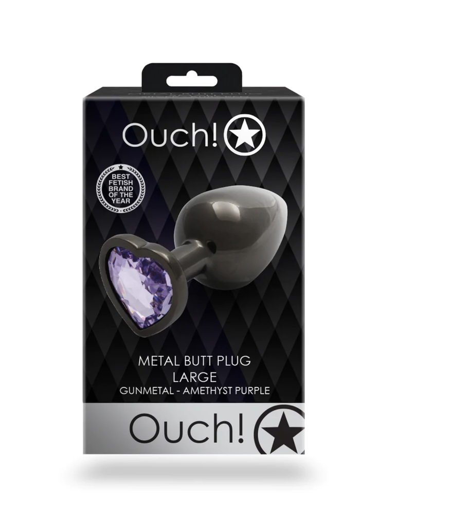 OUCH HEART GEM BUTT PLUG PURPLE 