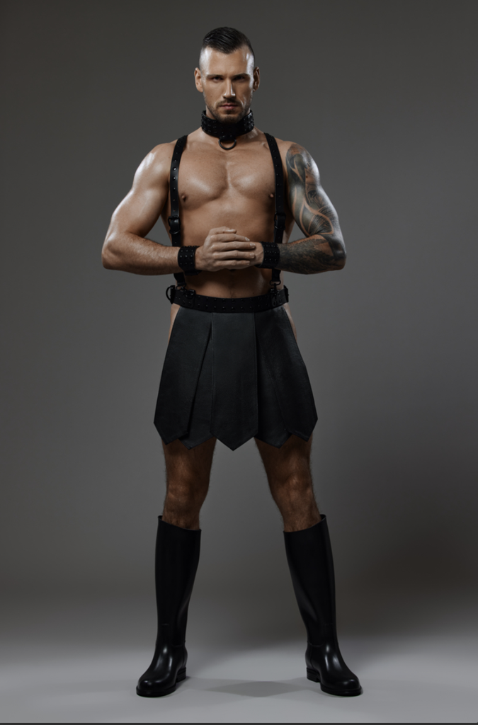 PROVOCATEUR LEATHER GLADIATOR SKIRT RUSSELL