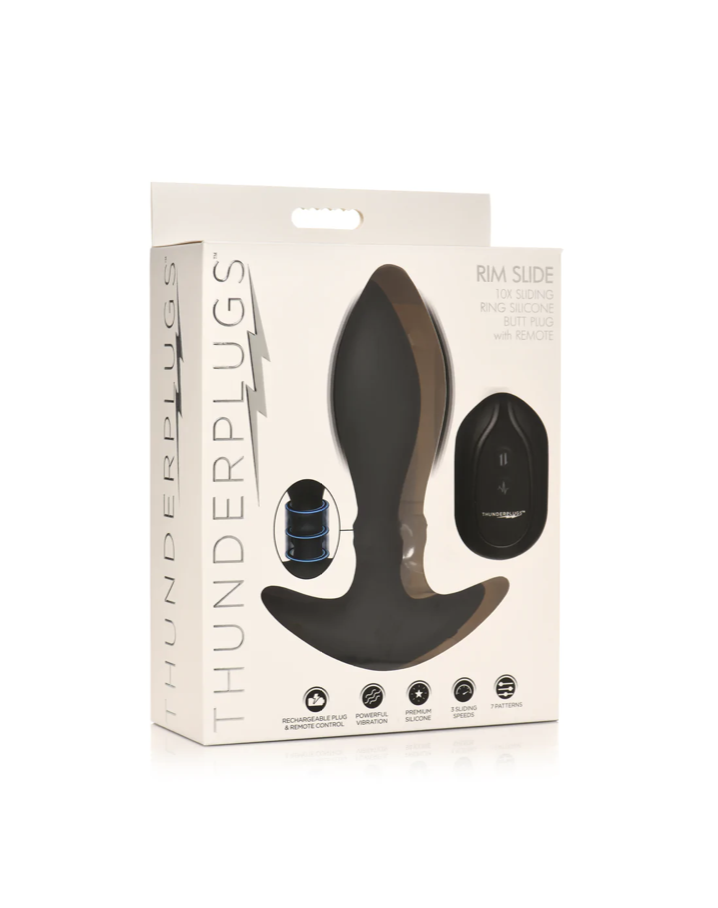 XR BRANDS RIM SLIDING RING SILICONE BUTT PLUG