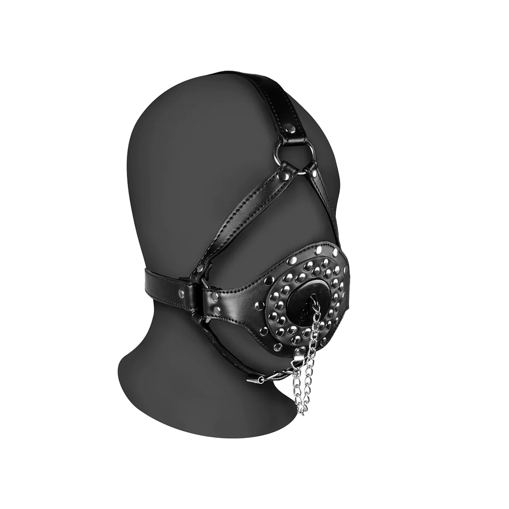 OUCH OPEN MOUTH GAG W/ HEAD HARNESS AND STOPPER