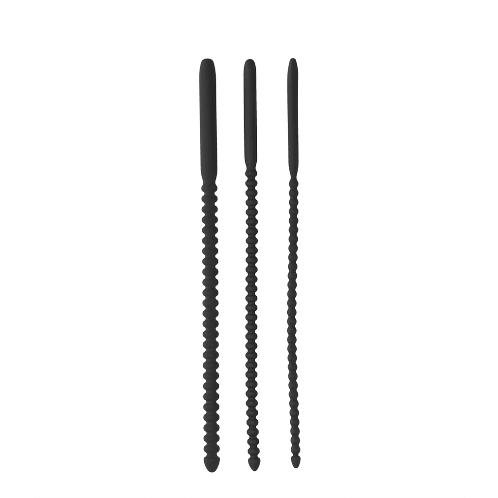 OUCH RIBBED SILICONE SOUNDING DIALTOR SET (3)