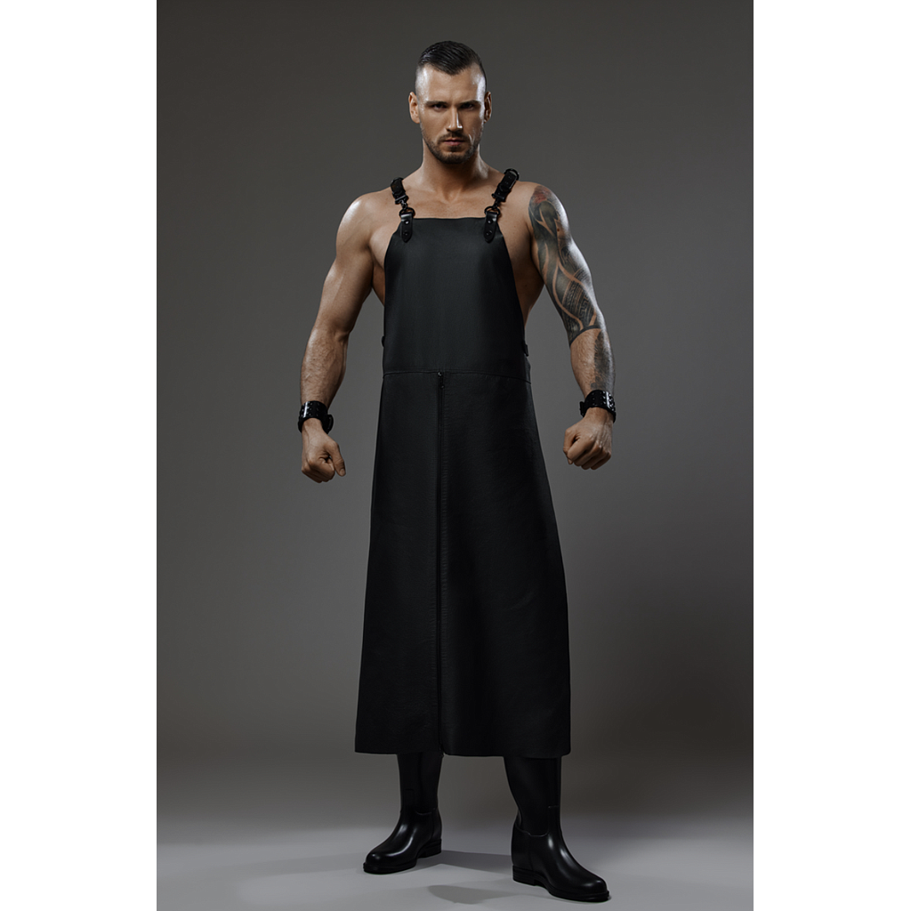 PROVOCATEUR LEATHER APRON ALPHA W/ ZIPPER