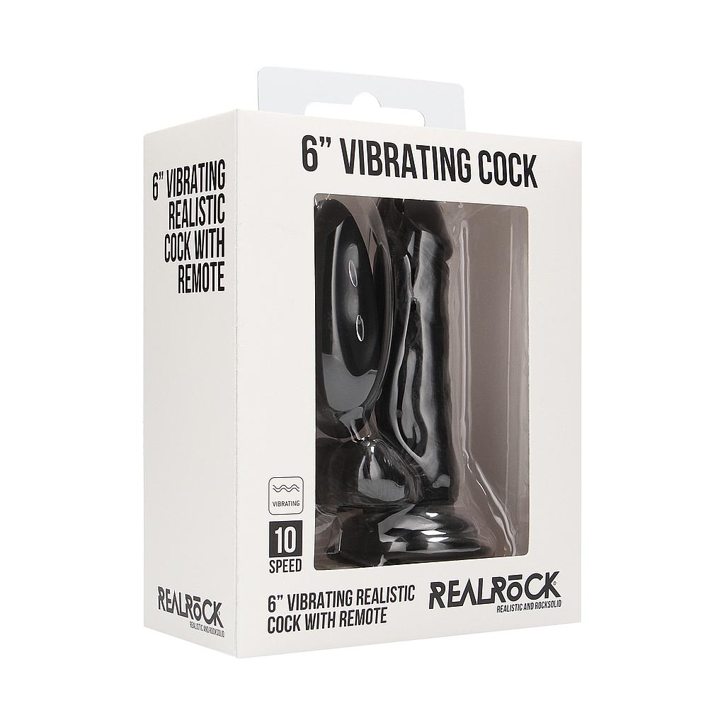 REALROCK VIBRATING REALISTIC COCK 6" w/ SCROTUM 