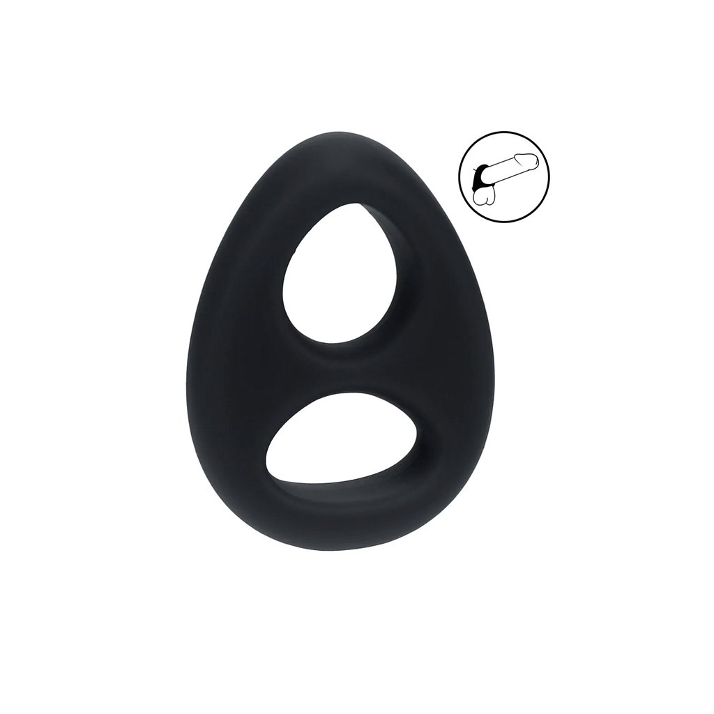 LEVELZ BY SHOTS - DOUBLE LIQUID SILICONE COCK AND BALL RING