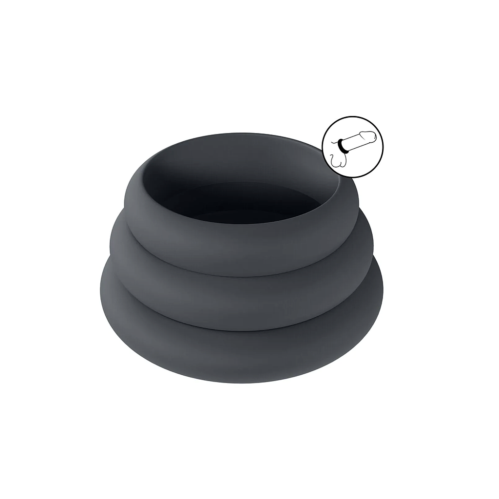 LEVELZ BY SHOTS - WIDE O-SILICONE COCKRING SET L/XL/XXL