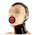 LATEX FACIAL MOUTH HOOD BLACK/TRANSPARENT