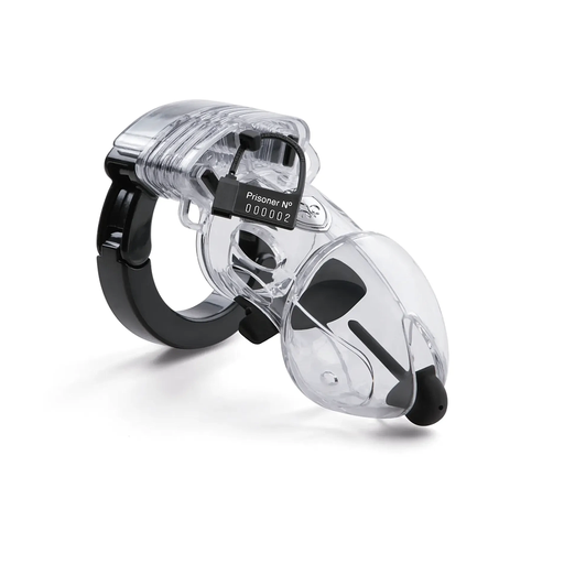 [P0021312] Mystim Public Enemy No. 2 Cock Cage with Dilator & E-Stim Clear