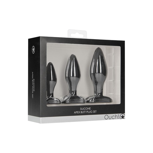 [OU494BLK] OUCH APEX 3 PIECE BUTT PLUG SET