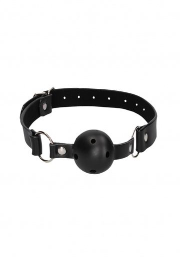 [OU673BLK] OUCH BREATHABLE BALL GAG W/ BONDED LEATHER