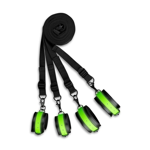 [OU748GLO] OUCH! GLOW IN THE DARK BED BINDING RESTRAINT SET