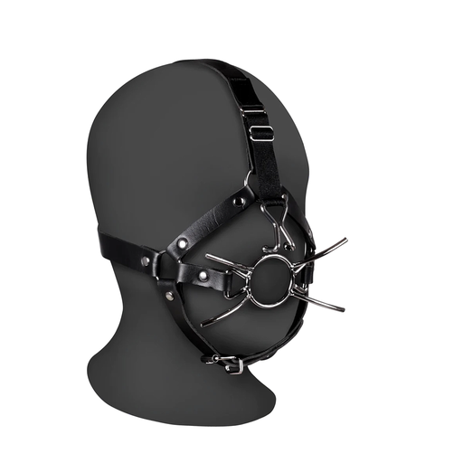 [OU884BLK] OUCH HEAD HARNESS W/ SPIDER GAG/ NOSE HOOKS