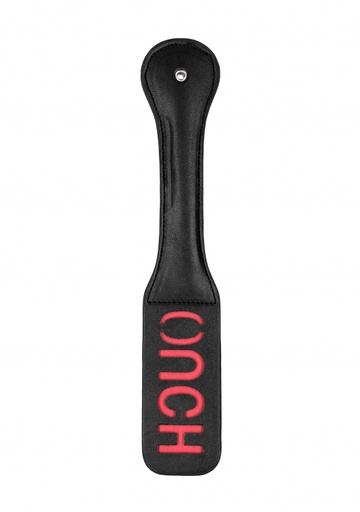 [OU695BLK] OUCH IMPRESSION LEATHER PADDLE