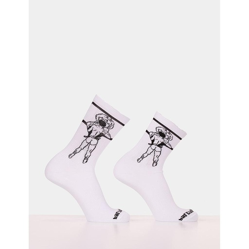[92500-White-L/XL] BARCODE BERLIN FUN SOCK BLOWJOB