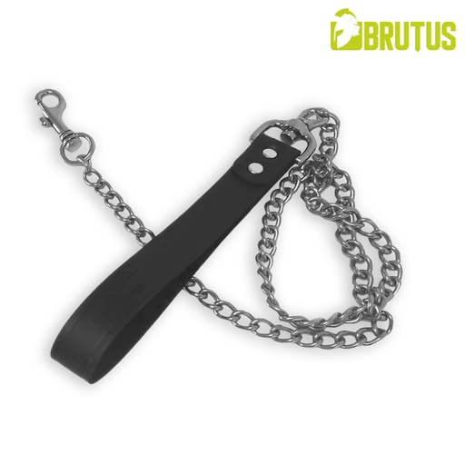 [139992] BRUTUS LEATHER DOGLEASH WITH CHAIN