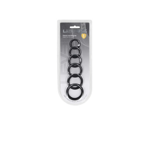 [LVL01-0008BLK] LEVELZ BY SHOTS - CLASSIC SILICONE COCKRING SET OF 6