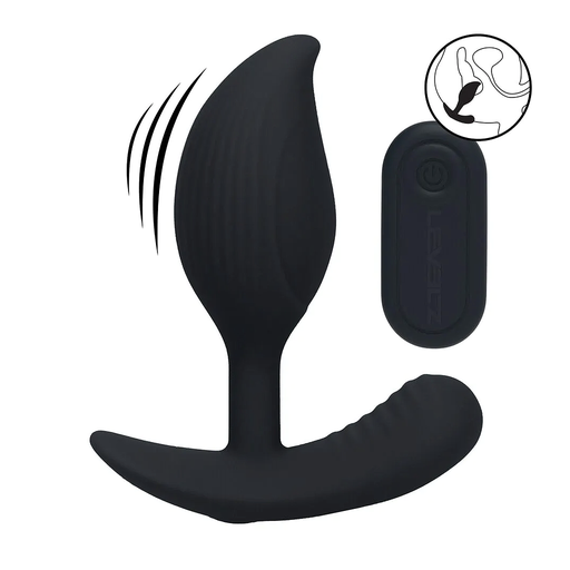 [LVL03-0039BLK] LEVELZ BY SHOTS - REMOTE CONTROL VIBRATING SILICONE ANAL PLUG