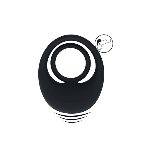 [LVL03-0004BLK] LEVELZ - VIBRATING LIQUID SILICONE COCK AND BALL RING