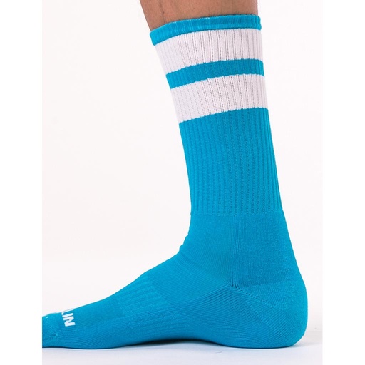 BARCODE BERLIN GYM SOCKS  BLUE WITH WHITE STRIPES