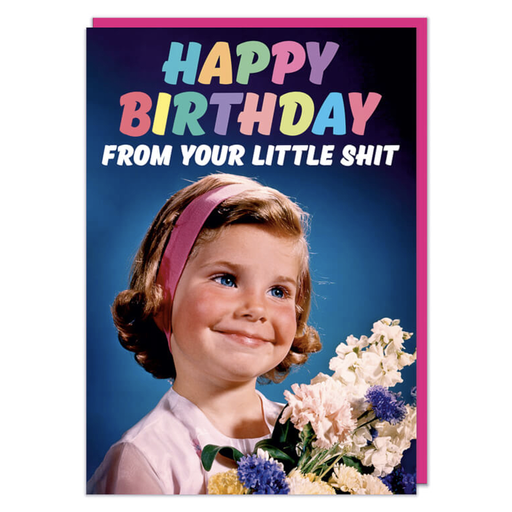 [DMA 491] DM HAPPY BIRTHDAY LITTLE SHIT GIRL CARD