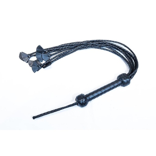 [FG-4007-Black] GAYT*GEAR LEATHER FLOGGER HARD BRAIDED